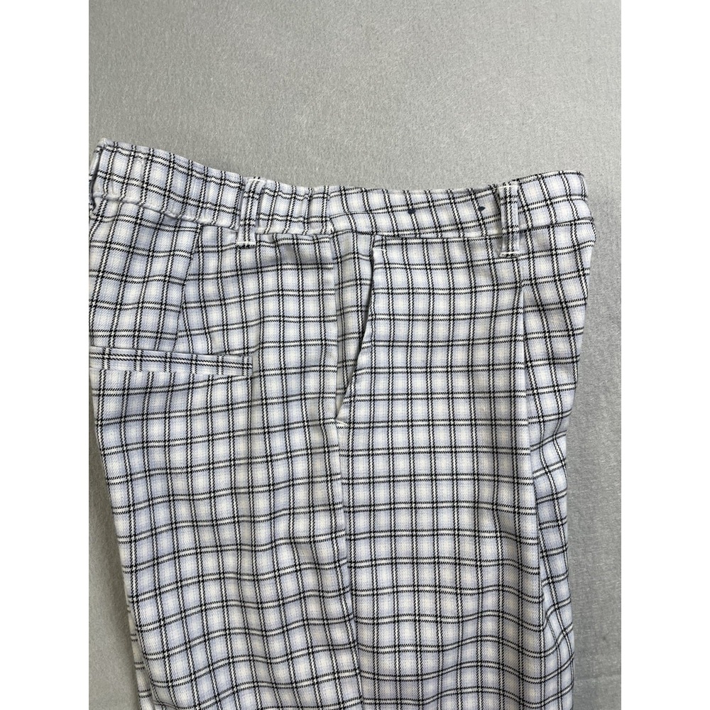 Hollister Ultra High Rise Pants Womens Blue White Plaid Casual Pleated Front‎ SM - Picture 7 of 15